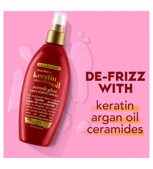 Ogx Frizz-free Keratin Smoothing Oil Spray 200ml